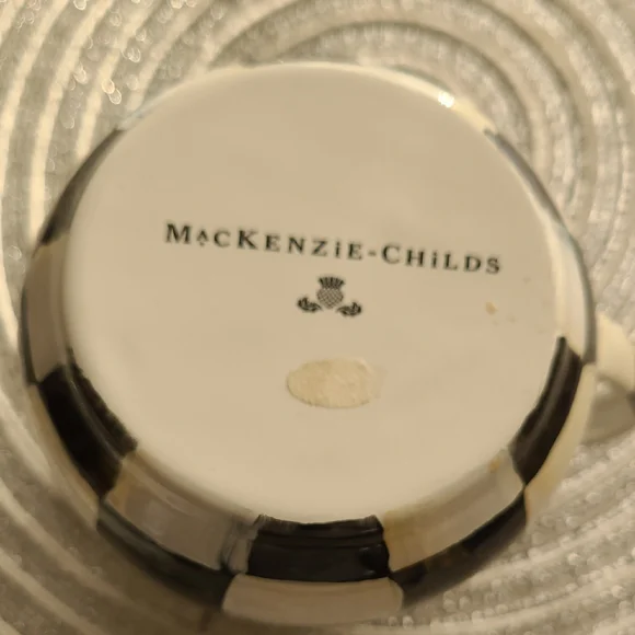 MacKenzie-Childs Black and White Checkered Metal Creamer - Picture 2 of 7
